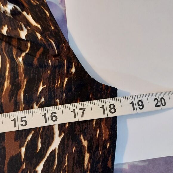 Jockey Shirt Top Sleeveless Cowl Neck Stretch Animal Print Layering Size XS - Picture 10 of 11